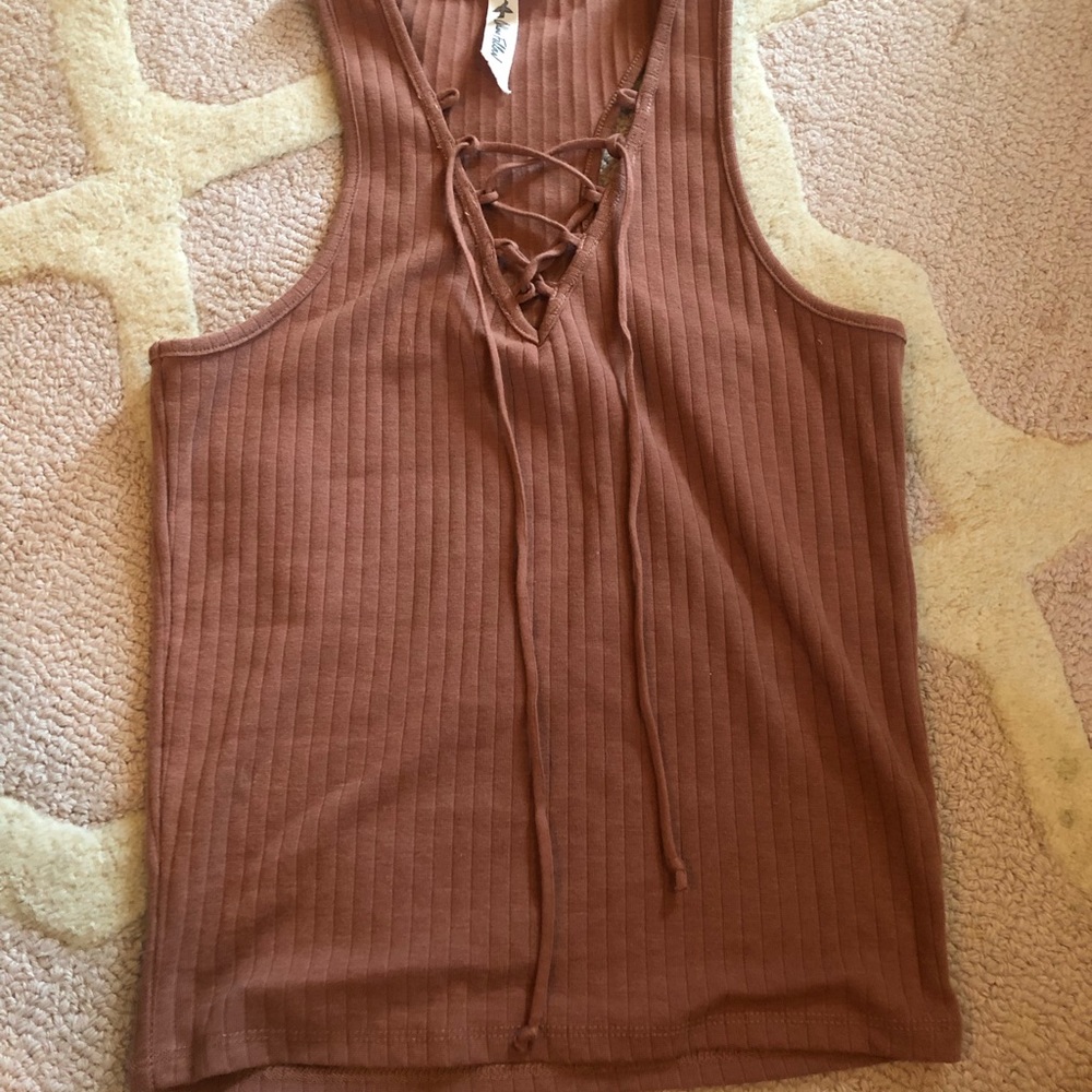 brown TIE UP TANK